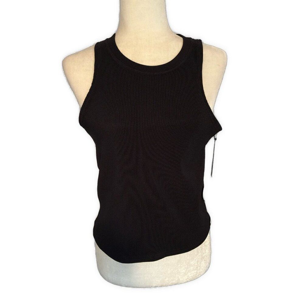 Tularosa New Nolie Solid Black Ribbed Knit Racerback Tank Top Small